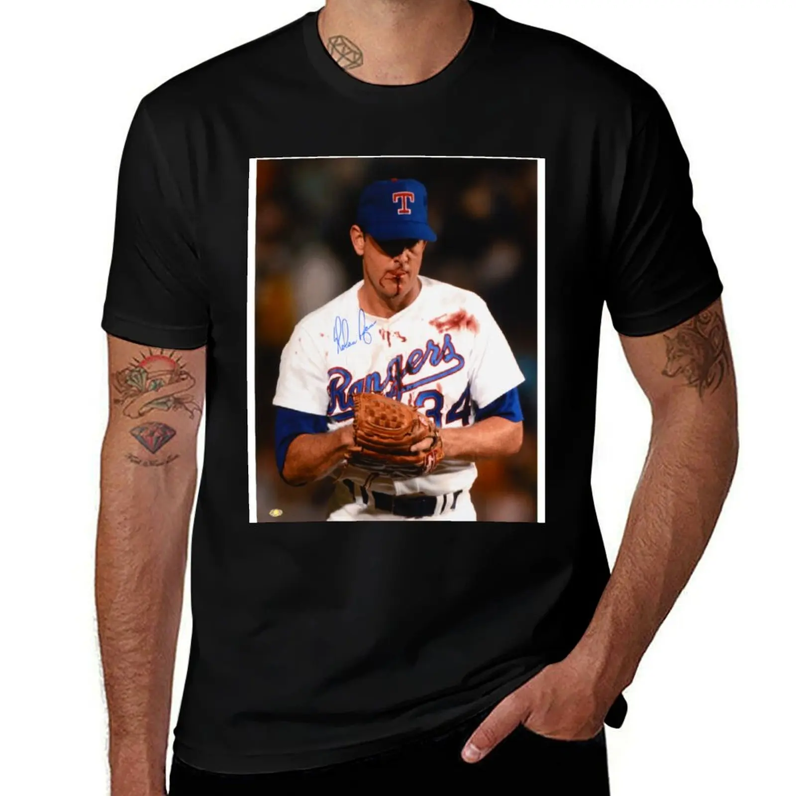 

Nolan Ryan blood T-Shirt hippie clothes oversized t shirt plus size clothes Men's t-shirt