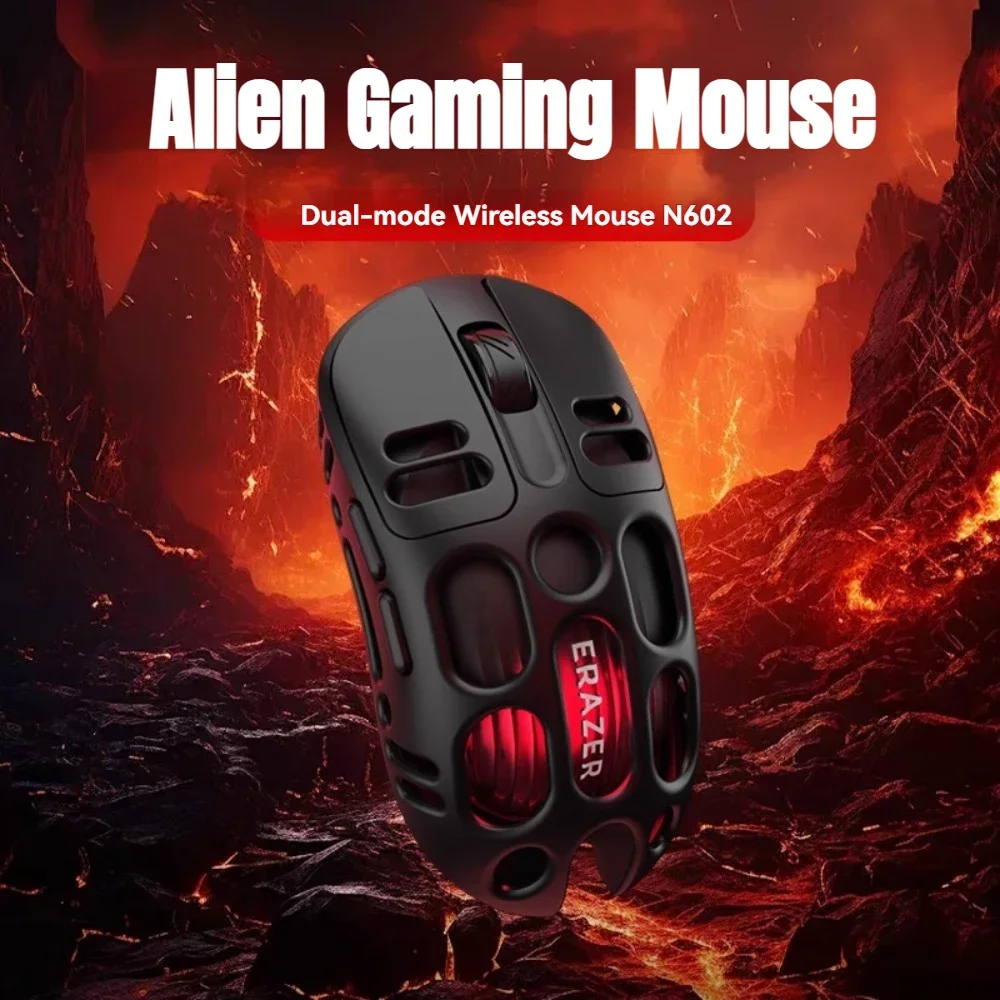 ERAZER N602Pro Mouse Wireless Tri-mode Custom Openwork Design Lightweight Ergonomics High Performance 1K HZ Office Gaming Mouse