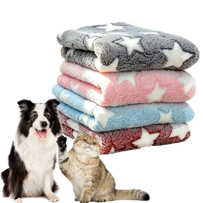 

Coral Fleece Pet Sleeping Blanket Soft Fluffy Dog Blanket Warm Breathable Cat Cover Blanket Comfortable Dog Sleeping Hamster Mat