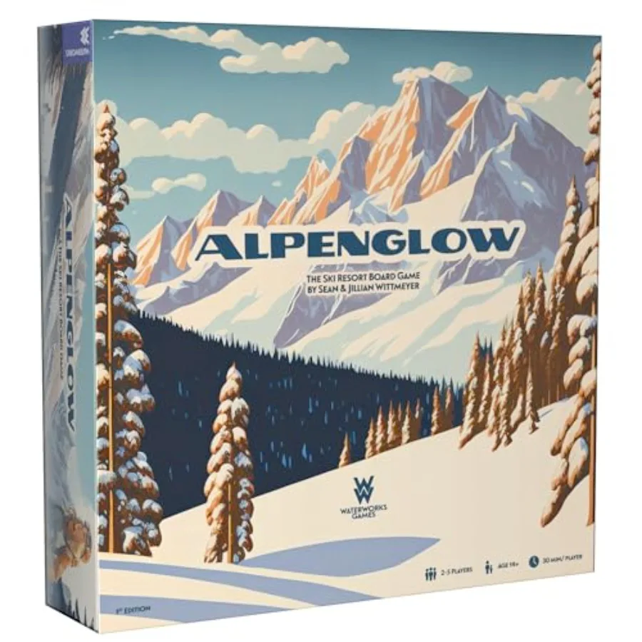 

Alpenglow: The Ski Resort Board Game Fun Strategy Game for Adults and Teens 2-5 Players Includes Apres Ski Expansion