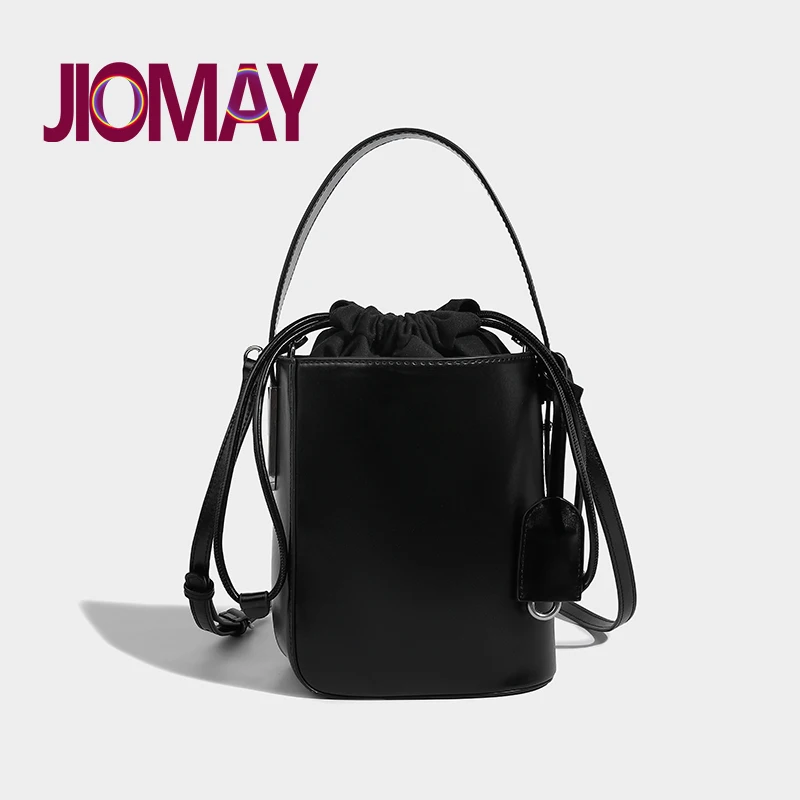 

JIOMAY Bucket Bag for Women 2024 Luxury Brand Makeup Pu leather Purse Designer Handbag High Quality Shoulder Drawstring Tote Bag