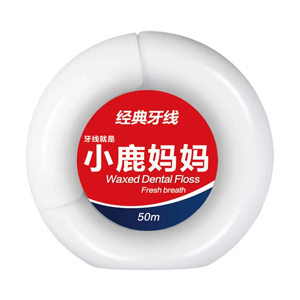50m Portable Dental Floss Teeth Flosser Oral Care Peppermint Micro Wax Picks Tooth Cleaner Health Hygiene Supplies Round Case