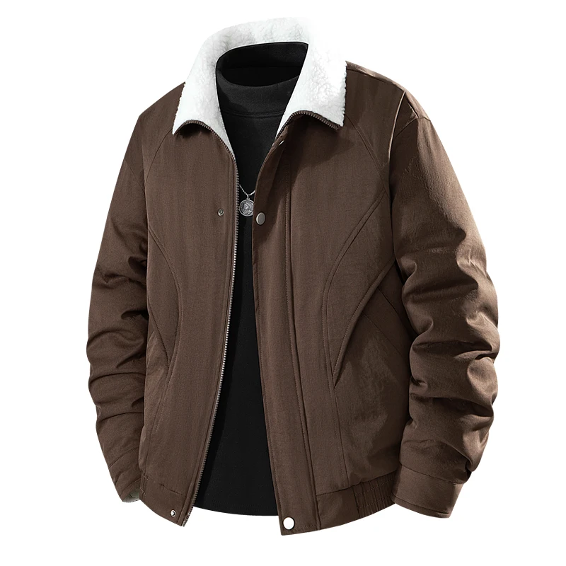 

New Men's Cotton Jacket Autumn Winter Plus Velvet Fashion Parkas Men Autumn Winter Thickened Warm Windbreaker Casual Male Coat