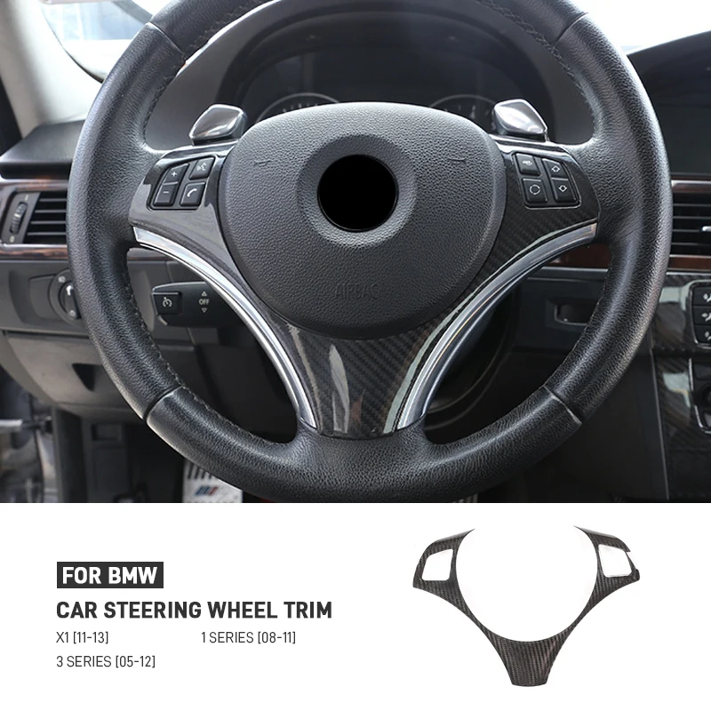 

Car Carbon Fiber Steering Wheel Button Decoration Frame Trim For BMW 1 3 Series X1 E82 E84 E87 E90 E92 E93 Interior Accessories
