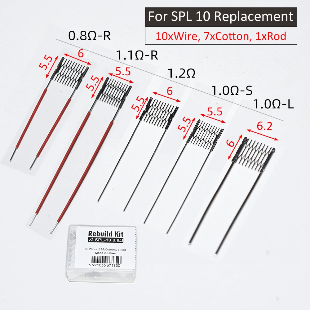 1/2/5 Juego de caja de herramientas 0,8/1,1/1,2/1,0 ohm resistencia de malla para reemplazo de accesorios de reparación Spl