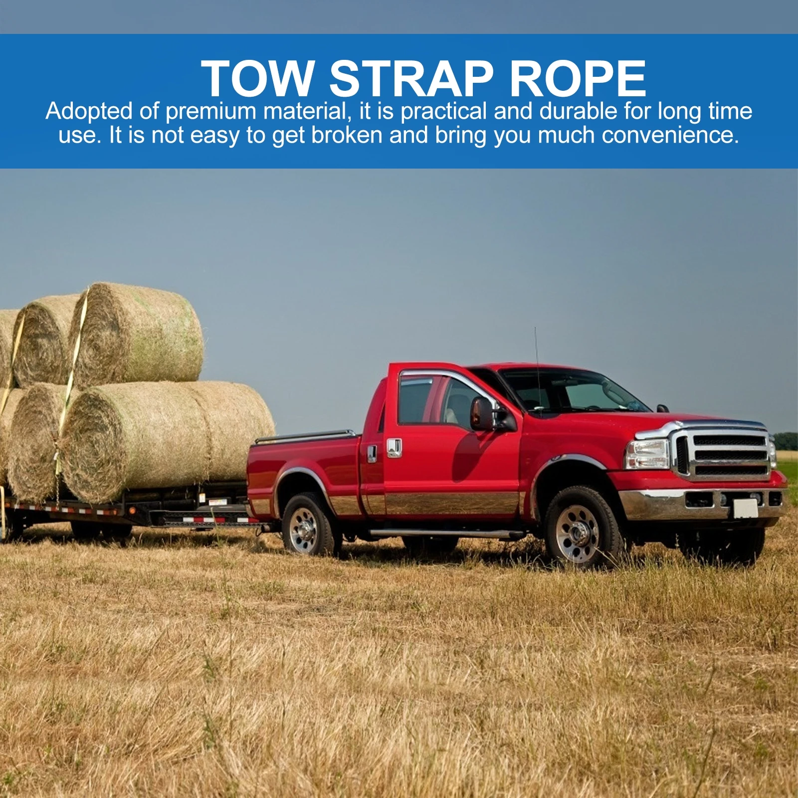 

Tow Rope Heavy Duty Vehicle Strap ATV Steel Wire Ropes Durable Compact Portable Long Term Use High Quality Strong