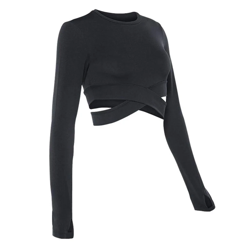 

1Pcs Women Yoga Long Sleeve Tops Skin Friendly Stretchy Slim Fit Quick Dry Breathable Workout Upper Clothes Fitness Gym