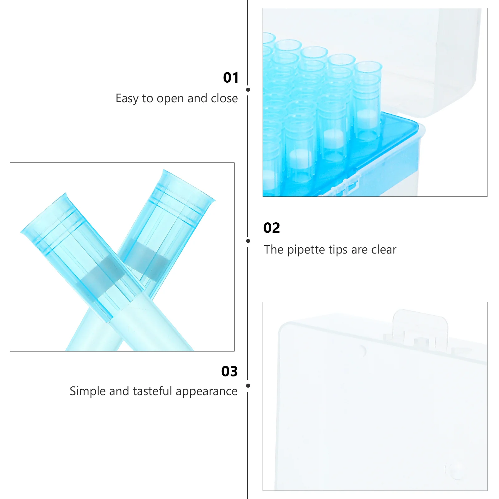 

100Pcs Filter Pipette Tips Disposable Plastic Lengthened 1Ml High Transparency Ergonomic Design for Laboratory Analysis