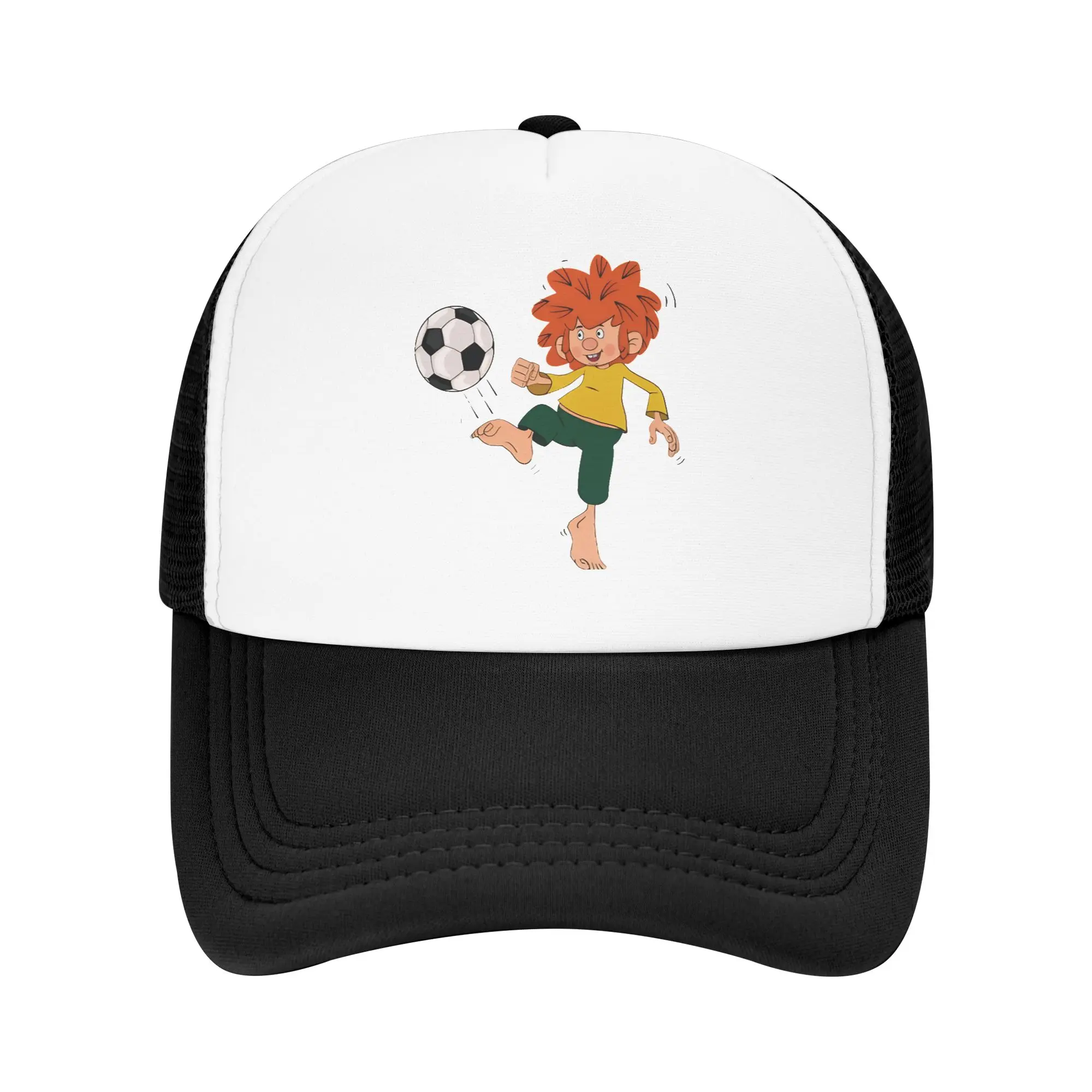 Pumuckl Playing Football On The Field  Casual Sun Hats For Female Male Summer  Hiking Fishing Baseball Cap Sun Visor Trucker Hat