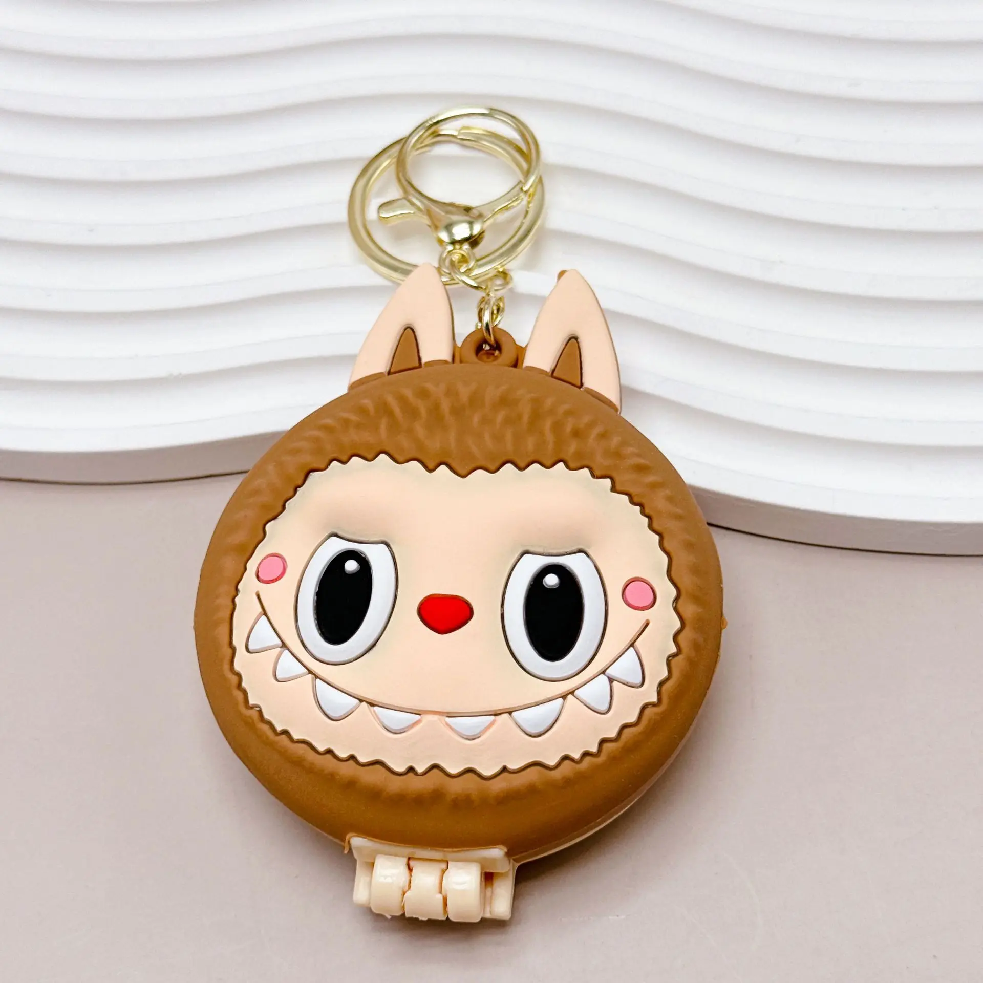 Kawaii  Labubu The Monsters Zimomo Mococo Comb Mirrors Cartoon Keychain Cute Portable Air Cushion Combs Gifts for Girls