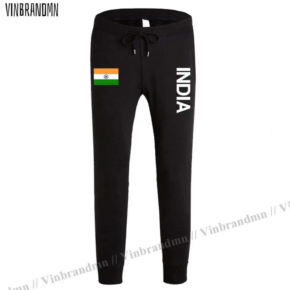 India IND Indian Mens Pants Joggers Jumpsuit Sweatpants Track Sweat Fitness Fleece Tactical Casual Nation Country Flag Design