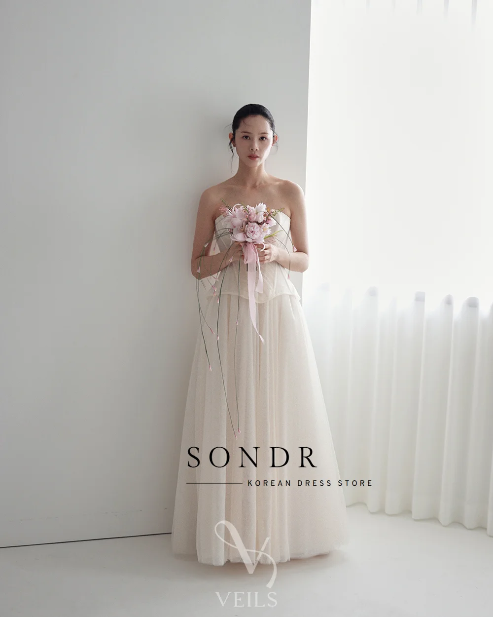 Sondr Customized Shiny Tulle Korean Evening Dresses Adjustable Straps Ankle-Length Prom Gown Wedding Snap Dress for Bride