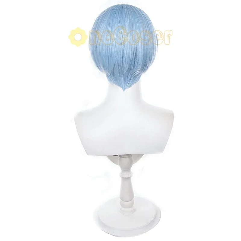 IN STOCK Sky Cosplay Wig Anime Freeze Beyond Journey's End Blue Short Hair Demon King Cheer Freeze Fiber Hair Wig Cap
