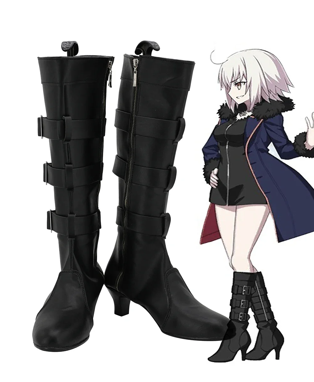 

Fate Grand Order FGO Jeanne d'Arc Alter Shinjuku Ver Cosplay Boots Black High Heel Shoes Custom Made