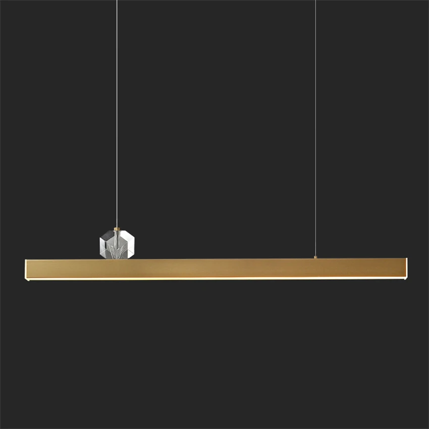 Italian strip LED copper pendant lights restaurant American luxury lamp Nordic office living room pendant lamp lighting fixtures