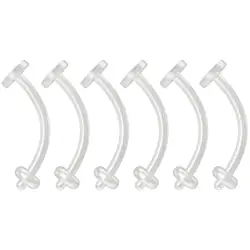 16G Lip Labret Retainers Belly Piercing Retainer Cartilage Flexible Clear BioFlex Curved Barbell Bioplast Jewelry Sleep Surgery