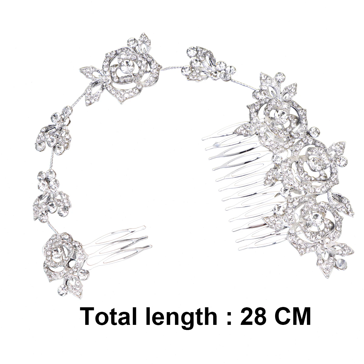 

Delicate Crystal Rhinestones Decor Alloy Hair Comb Clip Pin For Bridal Wedding Party Prom Occasions
