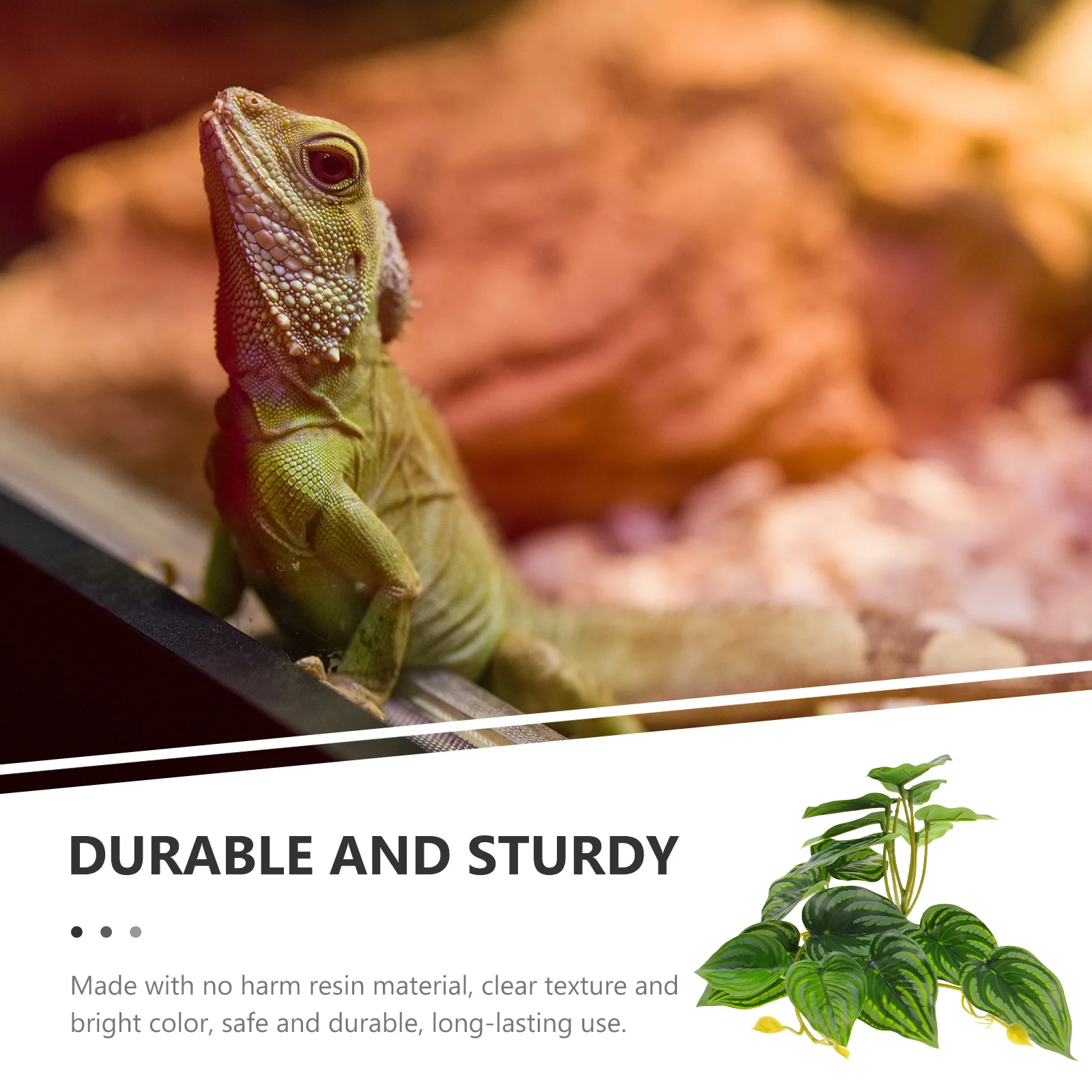 

Clear Texture Reptile Plant Resin Terrarium Fake Plant Ornament Artificial Decoration for Reptile Tank and Aquarium Landscaping