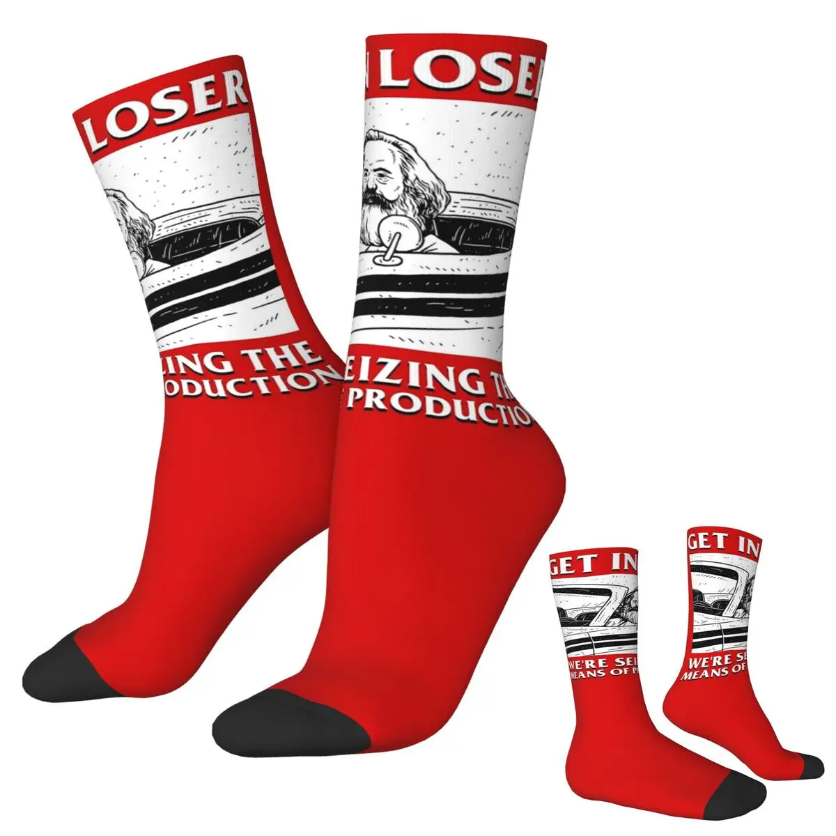 

Get In Loser We're Seizing The Means Of Production Socks Harajuku Super Soft Stockings All Season Long Socks Accessories