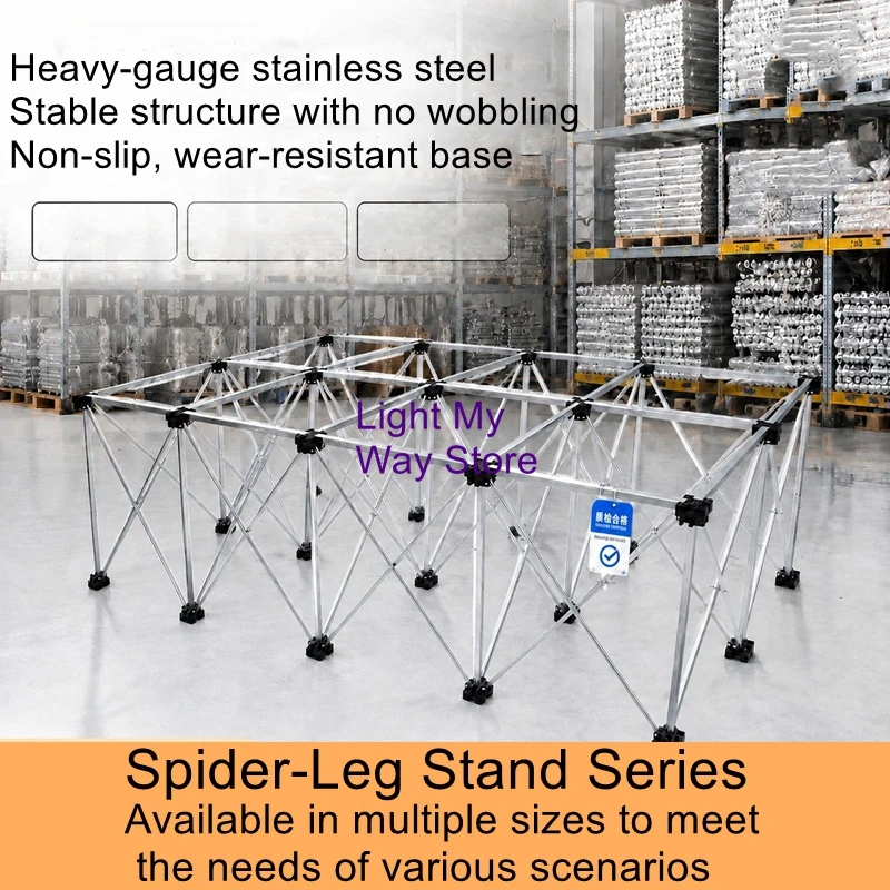 Workbench with ‘Woodworking Spider Legs’ Telescopic Workstation; Stainless Steel Tiled Foldable Stand and Folding Table