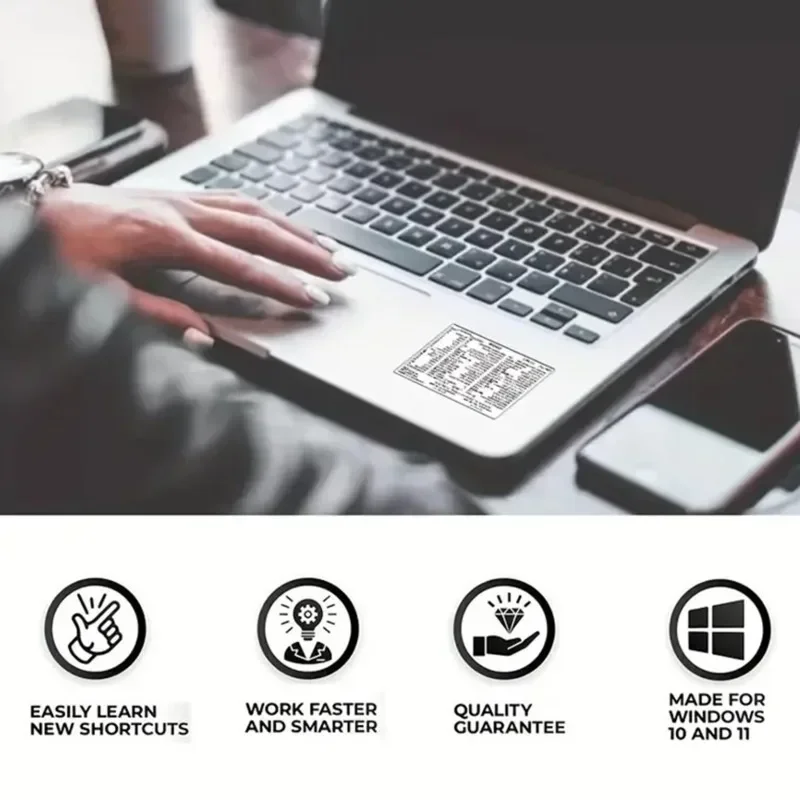 ملصقات اختصار لوحة المفاتيح لنظام التشغيل Mac Windows، ملصقات واضحة للكمبيوتر المحمول، ملصق واقٍ للملاحة السريعة