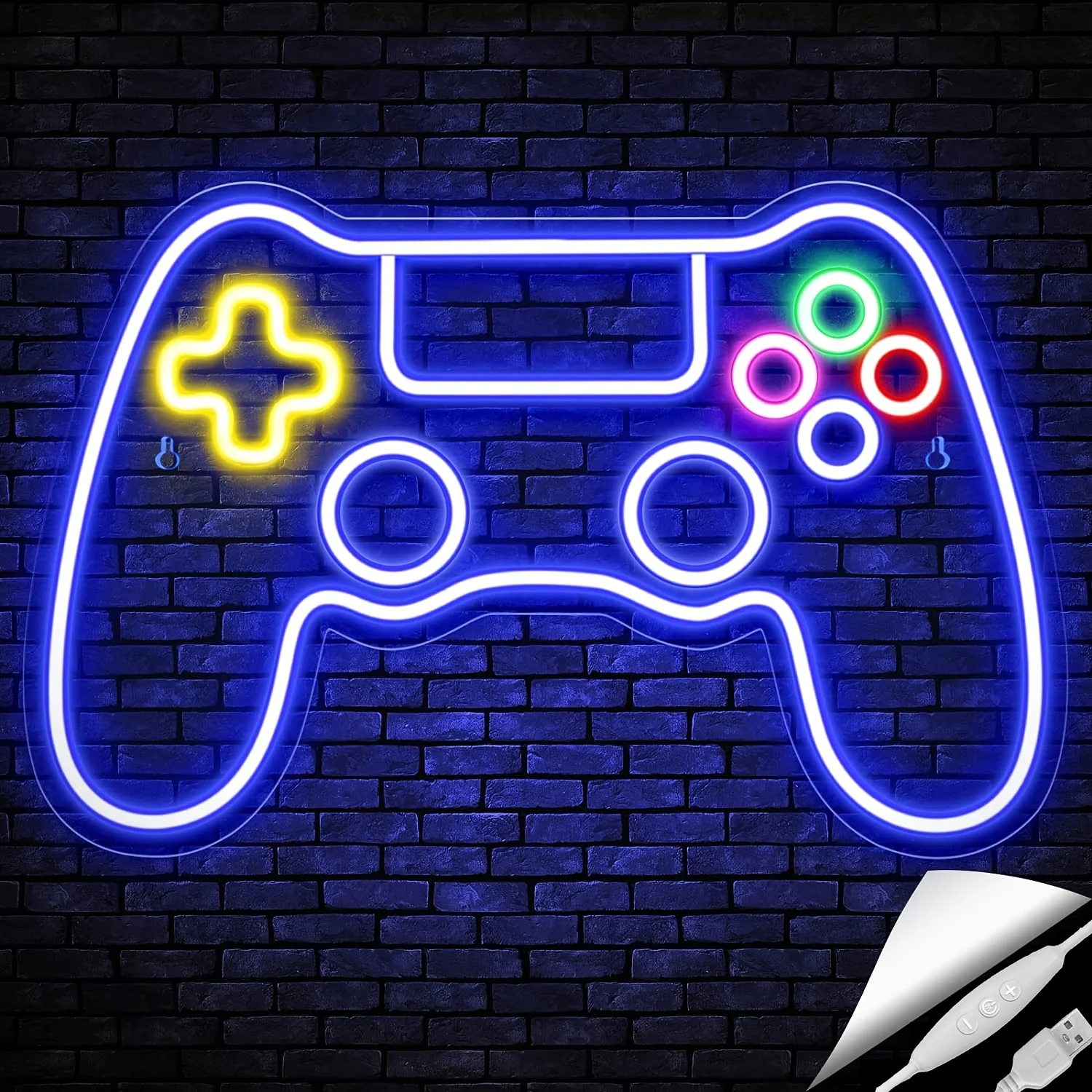 1 Stück farbiges LED-Neonschild mit Spielcontroller-Motiv, USB-betriebene Neonlicht-Wanddekoration, perfekt für Schlafzimmer, Partys und als Geschenk.