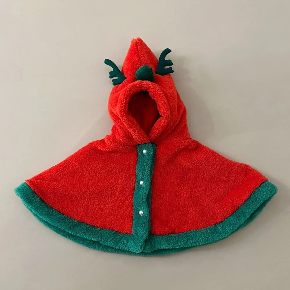 Traje de Cosplay Papai Noel para Meninos, Fada do Natal, Manto Vermelho, Verde, Bebê Elfo, Inverno