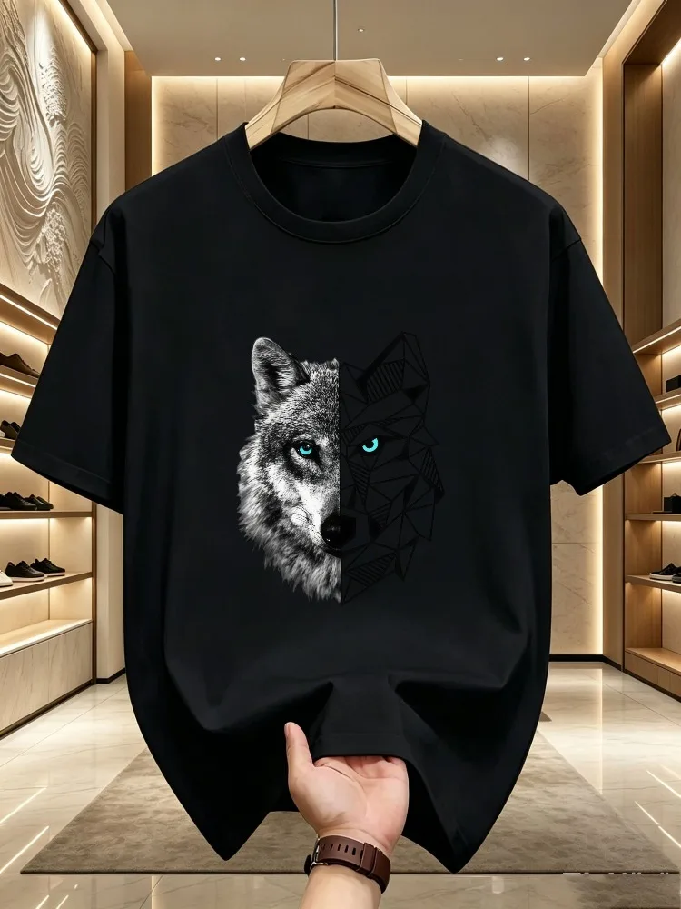 Summer New Men Oversized Rose Cross Print T Shirt 100 Percent Cotton Breathable Crew Neck Short Sleeve Casual Streetwear Loose F