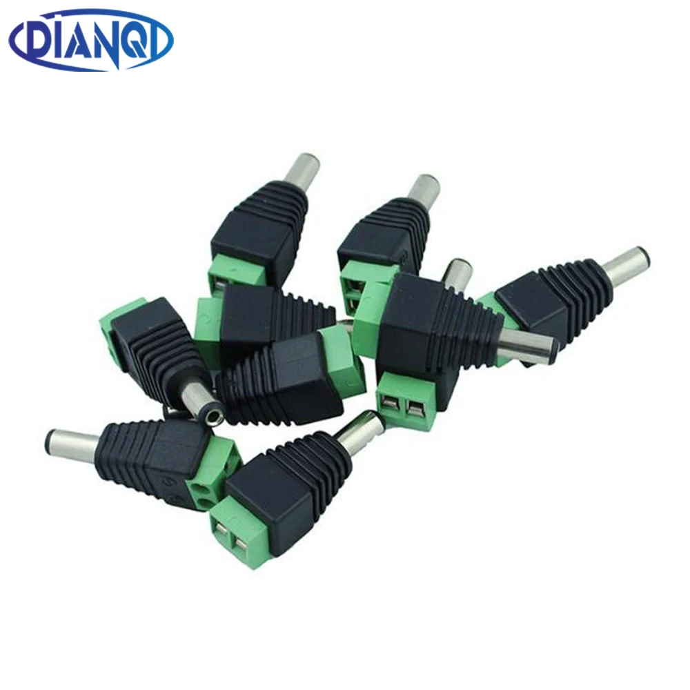 CCTV Camera 5050 3528 Single Color LED Strips 20pcs 50pcs 100pcs/pack Female DC Power Adapter Plug 5.5mm x 2.1mm Connector