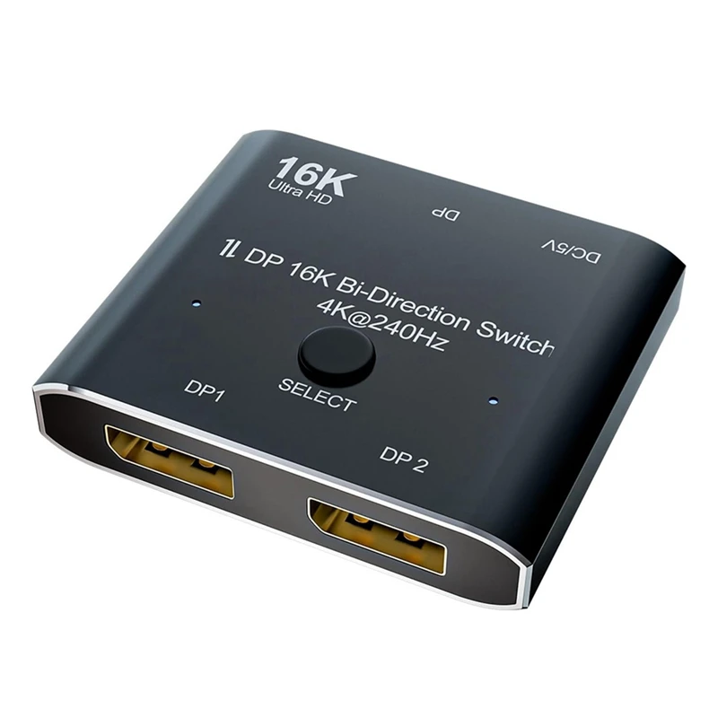 DP16K Switch Bi-Direction 8K@120Hz 4K@240Hz Splitter Converter For Multiple Source Displays 16K DP Video Converter Easy Install