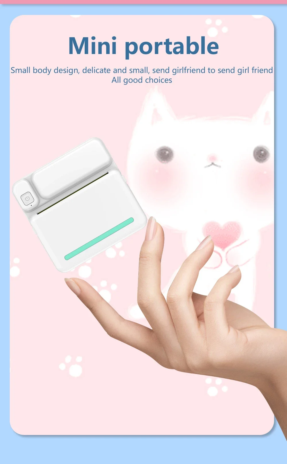 طابعات صور متنقلة صغيرة لاسلكية تعمل بالبلوتوث تعمل بنظام Android iOS، طابعات طباعة أسئلة خاطئة للطلاب، طابعات محمولة بدون حبر #6