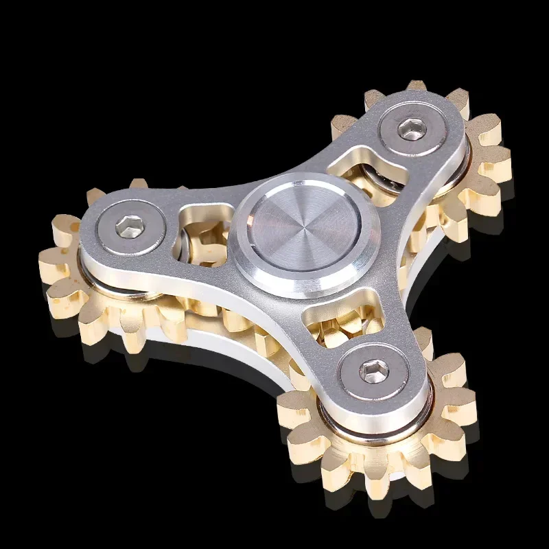 New Gear Linkage Metal Fidget Spinner Copper Hand Spinner Anti Stress Finger Game Fingertip Gyro Toys for Adult Gifts