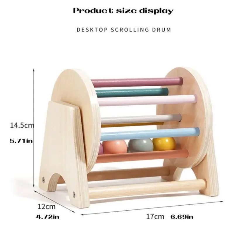 유아용 나무 동전 공 놀이 드럼 아기 교육용 교구 선물 교육적 감각 색상 모양 인지 매치