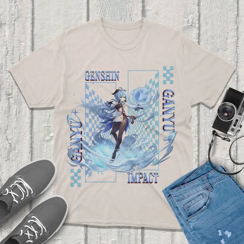 Ganyu Genshin Impact T-Shirt: Premium Quality Apparel Featuring Your Favorite Characters! Perfect for Gamers & Anime Fans!