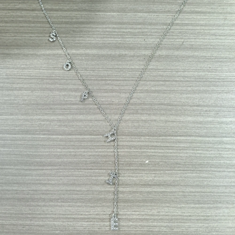 Custom Zirconia Initials Necklace Women Gifts Stainless Steel Gold Color Zircon Letters Name Y Shape Necklace Jewelry view 4