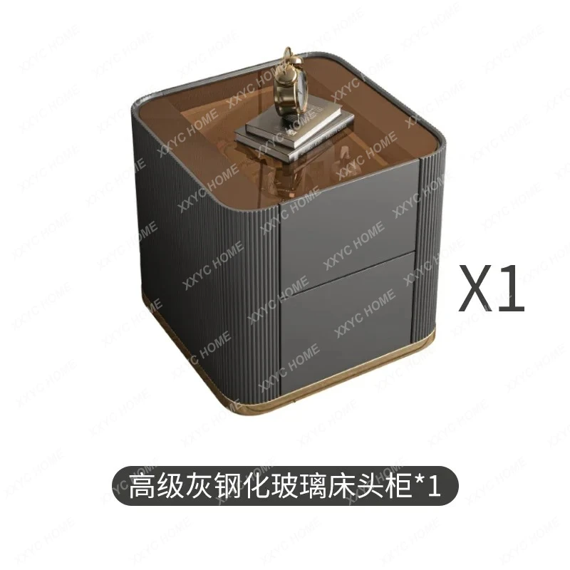 Simple modern bedside table, paint, light luxury storage, minimalist storage, bedside table