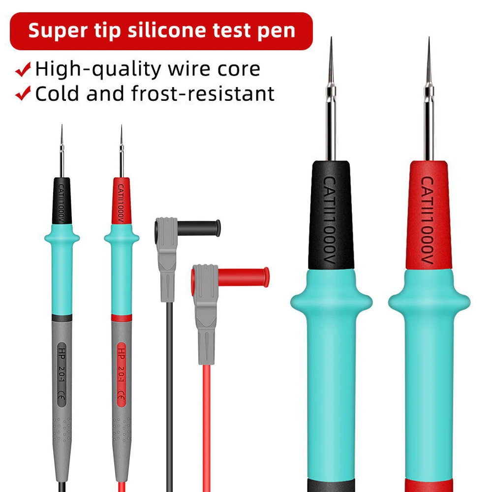 Fils de Test multimètre 1000V 20A, pointe d'aiguille, broche multimètre numérique, stylo à fil de plomb, testeur en Silicone, pièces d'instruments