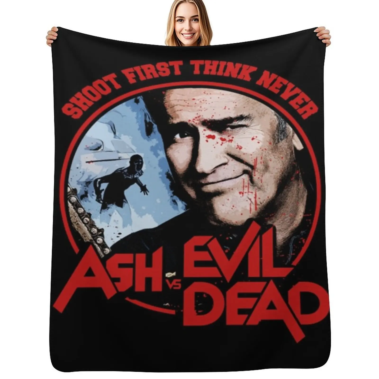 

Ash Vs Evil DeadShirt Throw Blanket Sofa heavy to sleep Plaid on the sofa Soft Plush Plaid Blankets