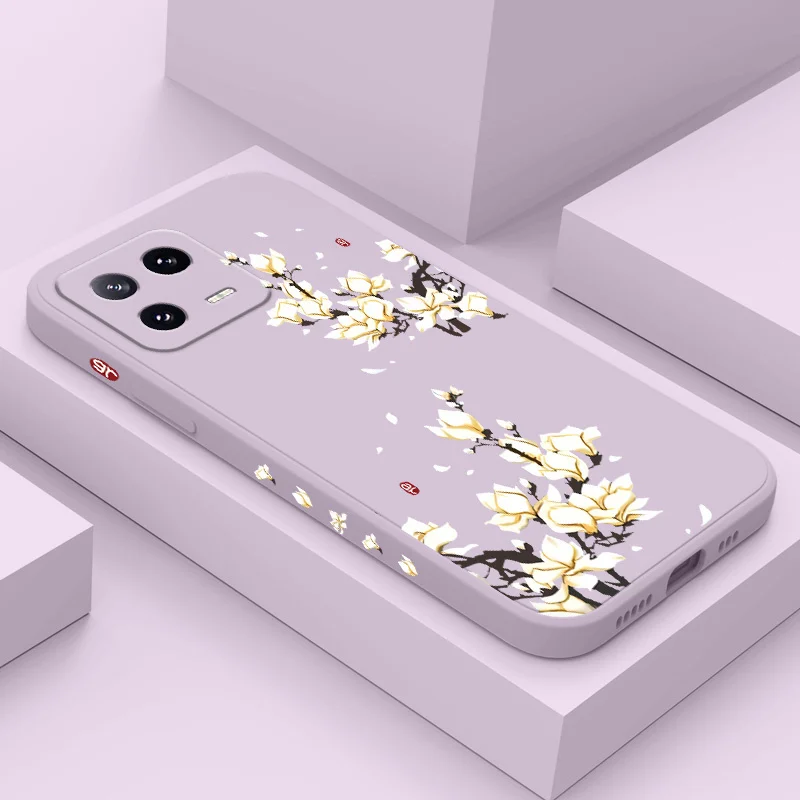 

Golden Petal Flower Phone Case For Xiaomi Mi 15 14 14T 13 13T 12 12X 12T 12S 11 11T 10 10T 9 9T Pro Lite Liquid Silicone Cover