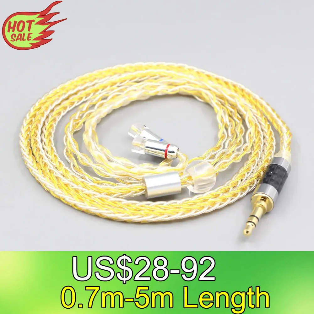 

LN007298 8 Core OCC Silver Gold Plated Braided Earphone Cable For UE11 UE18 pro QDC Gemini Gemini-S Anole V3-C V3-S V6-C