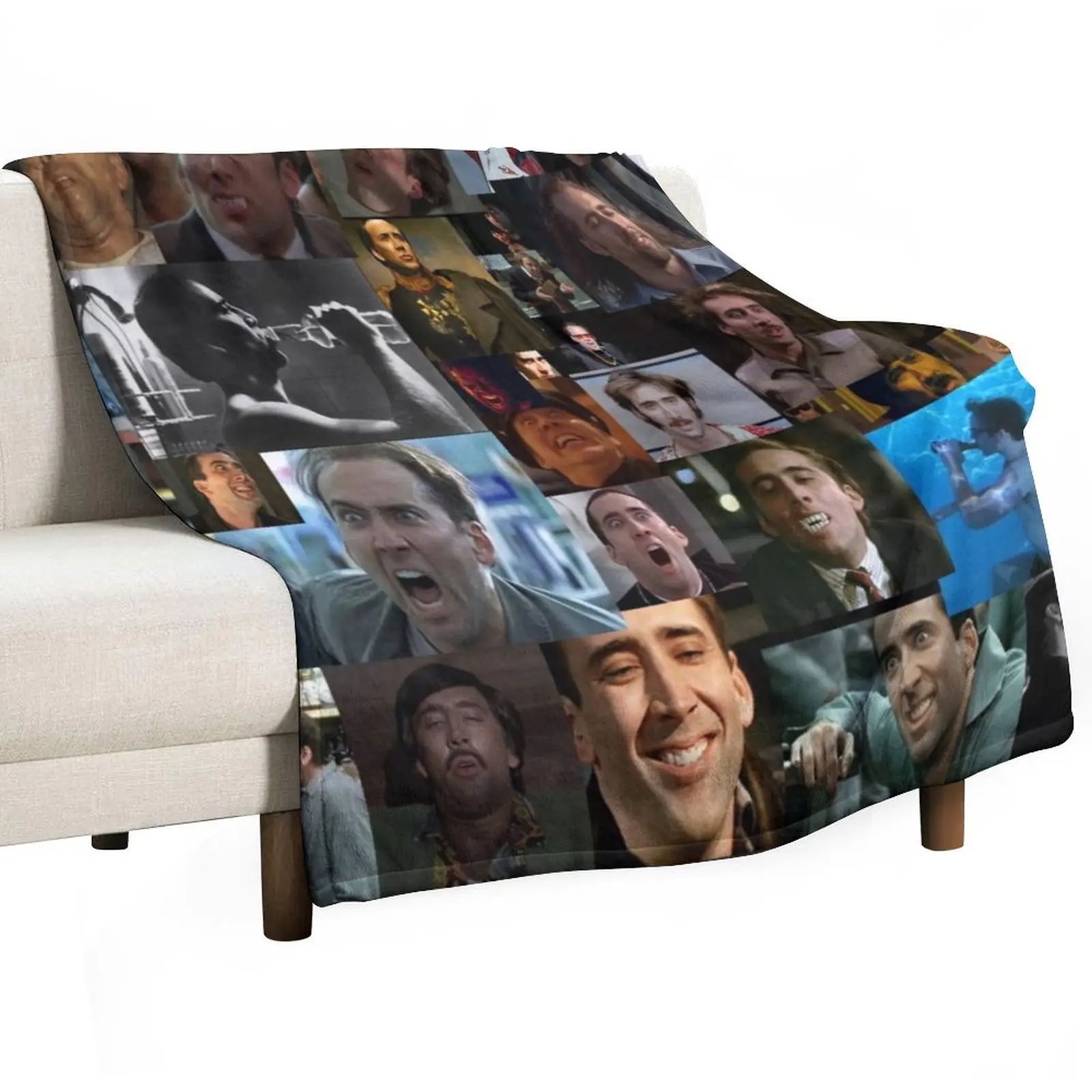 

Nicolas Cage Pattern - Nicholas Cage - Nick Cage Nic Throw Blanket Hairy Luxury Luxury Designer Blankets