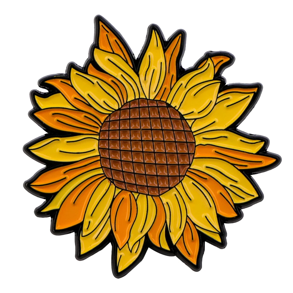 Sunflower Enamel Pin Brooches on Clothes Badge Bag Clothes Lapel Woman Men Jewelry Gift