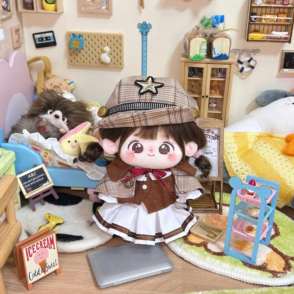 

Милый комплект одежды для миниатюрных кукол в виде животных, 20 см: фиолетовый комбинезон и платье, для детей