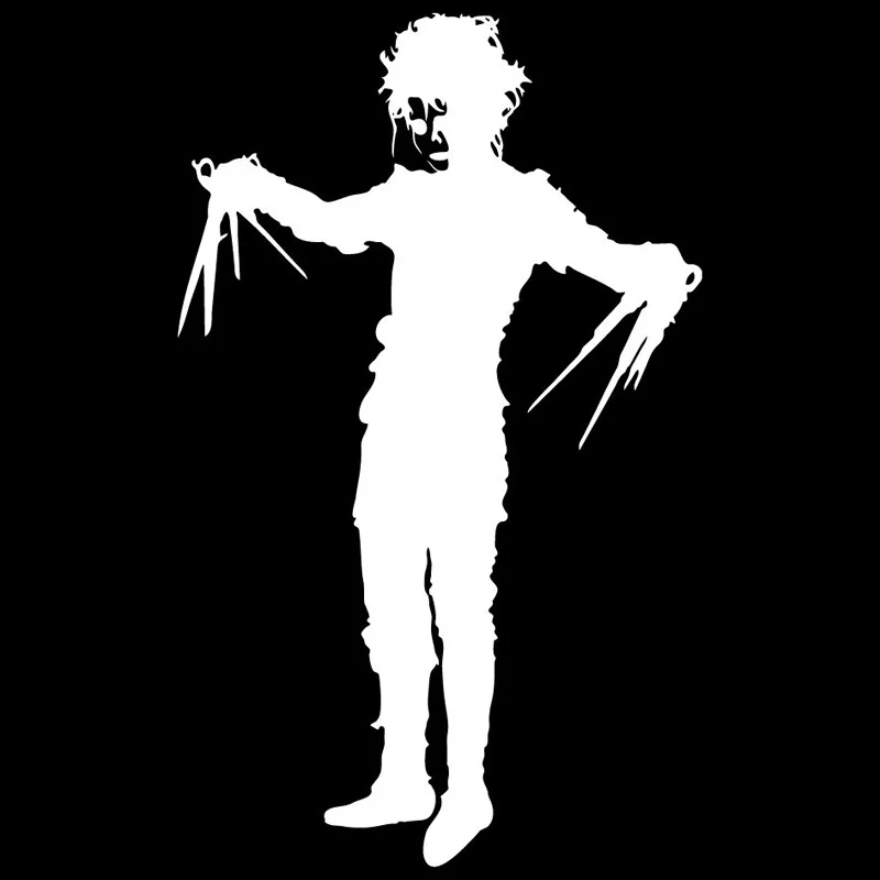 Edward Scissorhands Applique Fashion Car Window Decoration PVC Waterproof Sunscreen Car Sticker Black/White/Red/Laser/Silver