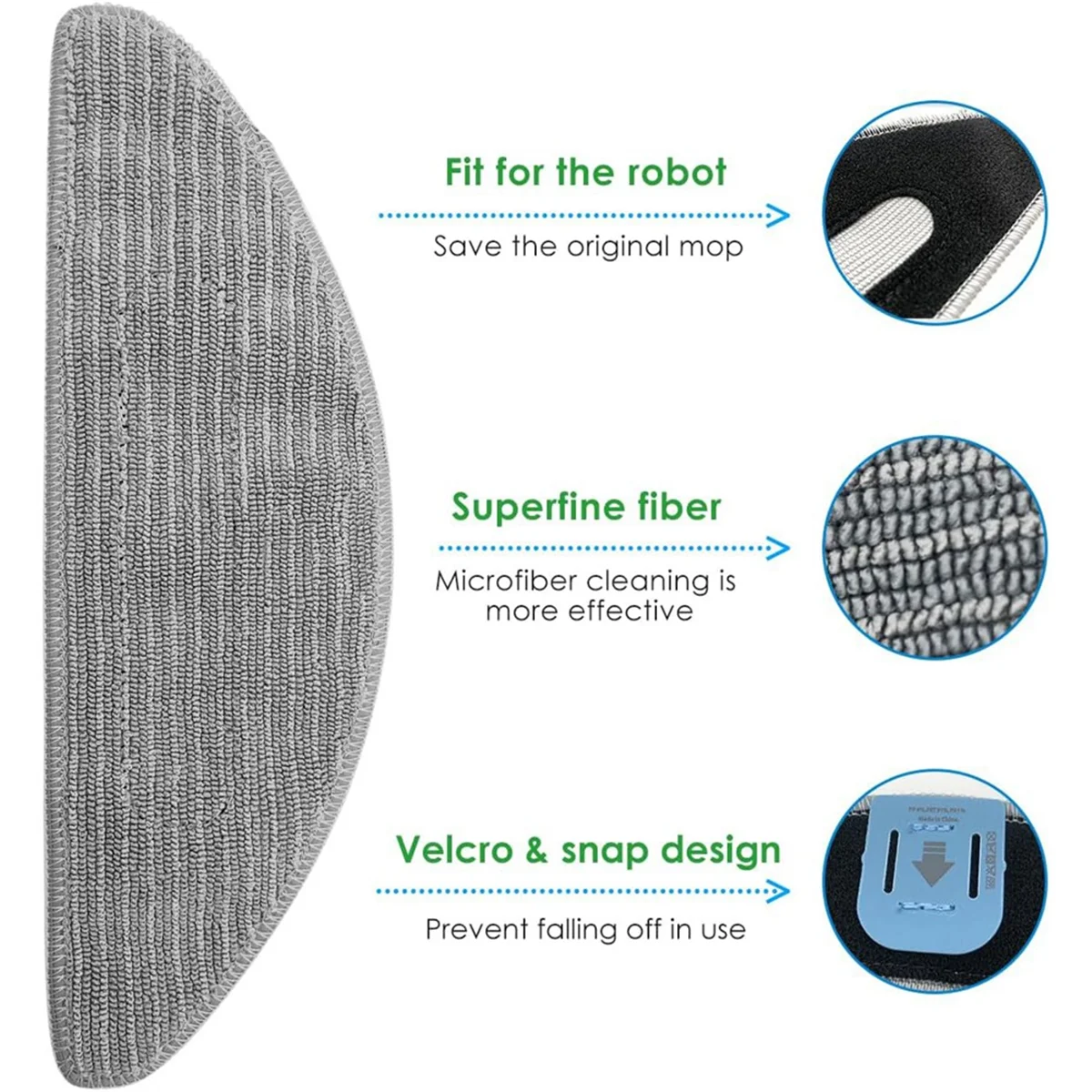 6 Stück Teile Mop Pads für irobot Roomba Combo i5, i5, j5, j5 Roboter Vakuum Mikro faser wasch bar wieder verwendbares Wischt uch