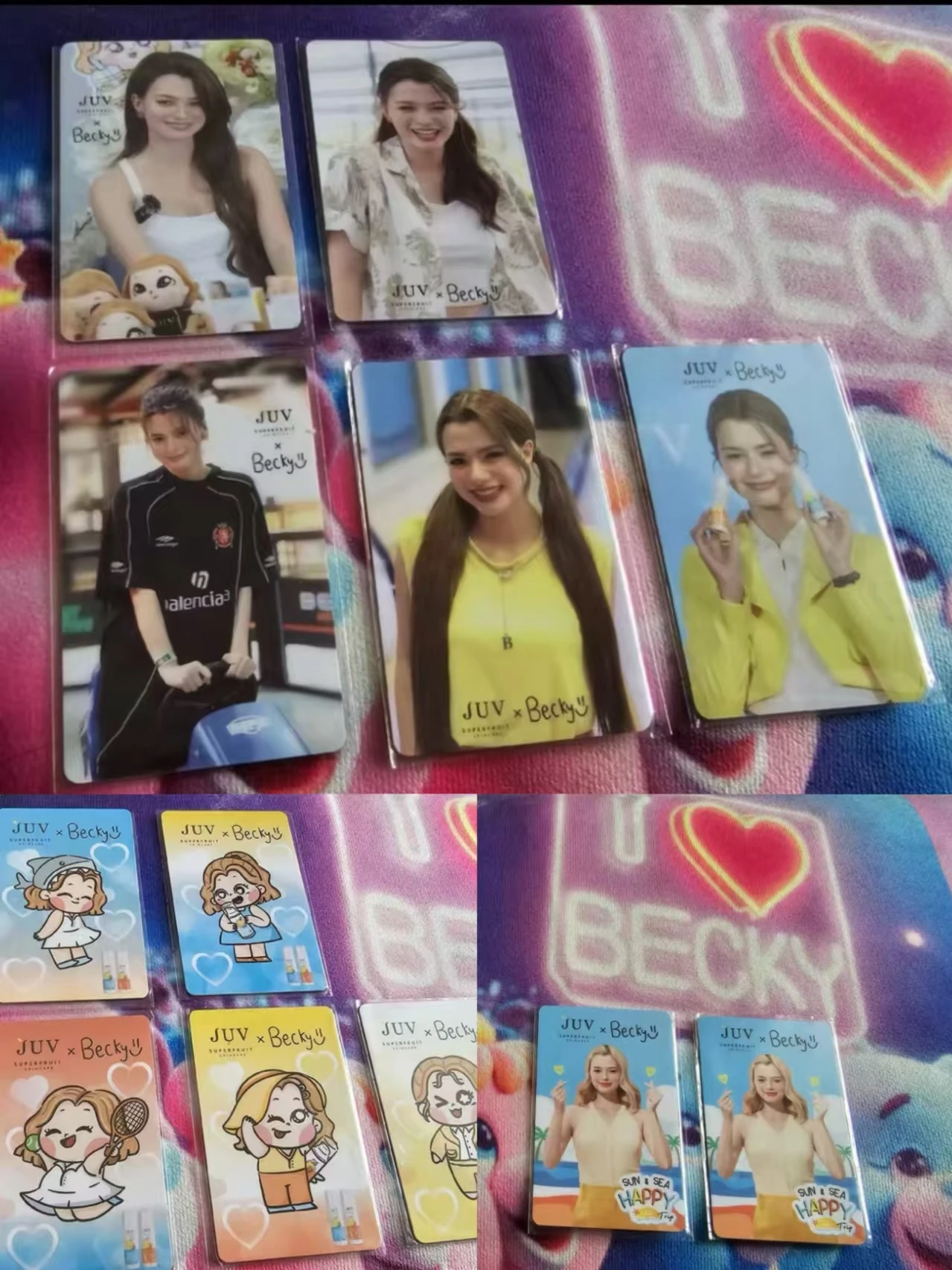 Becky Armstrong Sonnencreme kleine Karte offizielle Karte Signatur T-Shirt Puppe Freen becky Juv 2024 Schreibtisch Kalender