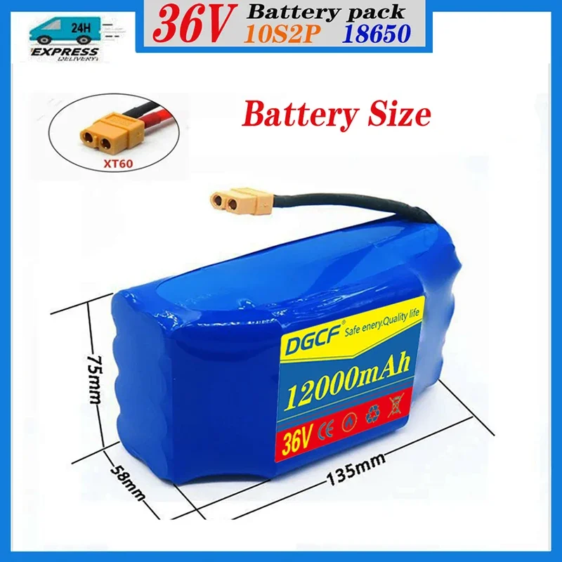 Genuine 36V 12Ah 10s2p Battery Packs Rechargeable Lithium Ion Battery for Electric Self Balancing Scooter HoverBoard Unicycle