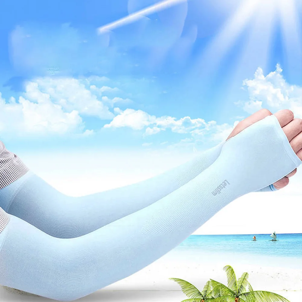 

Gloves Sun Sleeve 1PCS Fashion Ice Silk Outdoor Sport Solid Color Summer Sleeves Sun Protection Thumb Cover Cuff