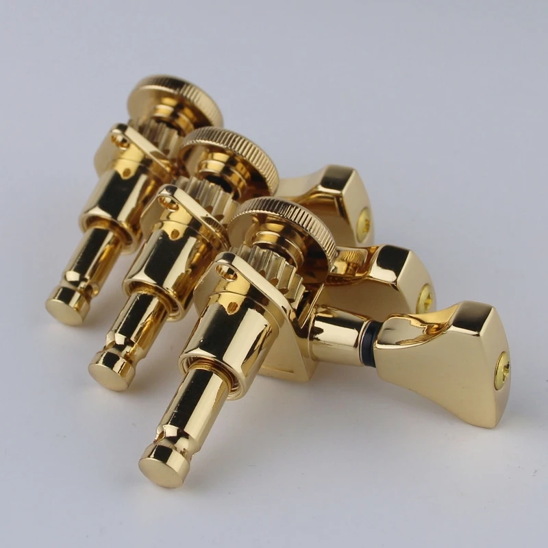 1 Set Grip-Lock Locking Guitar Tuning Machines 3+3 Black/Gold