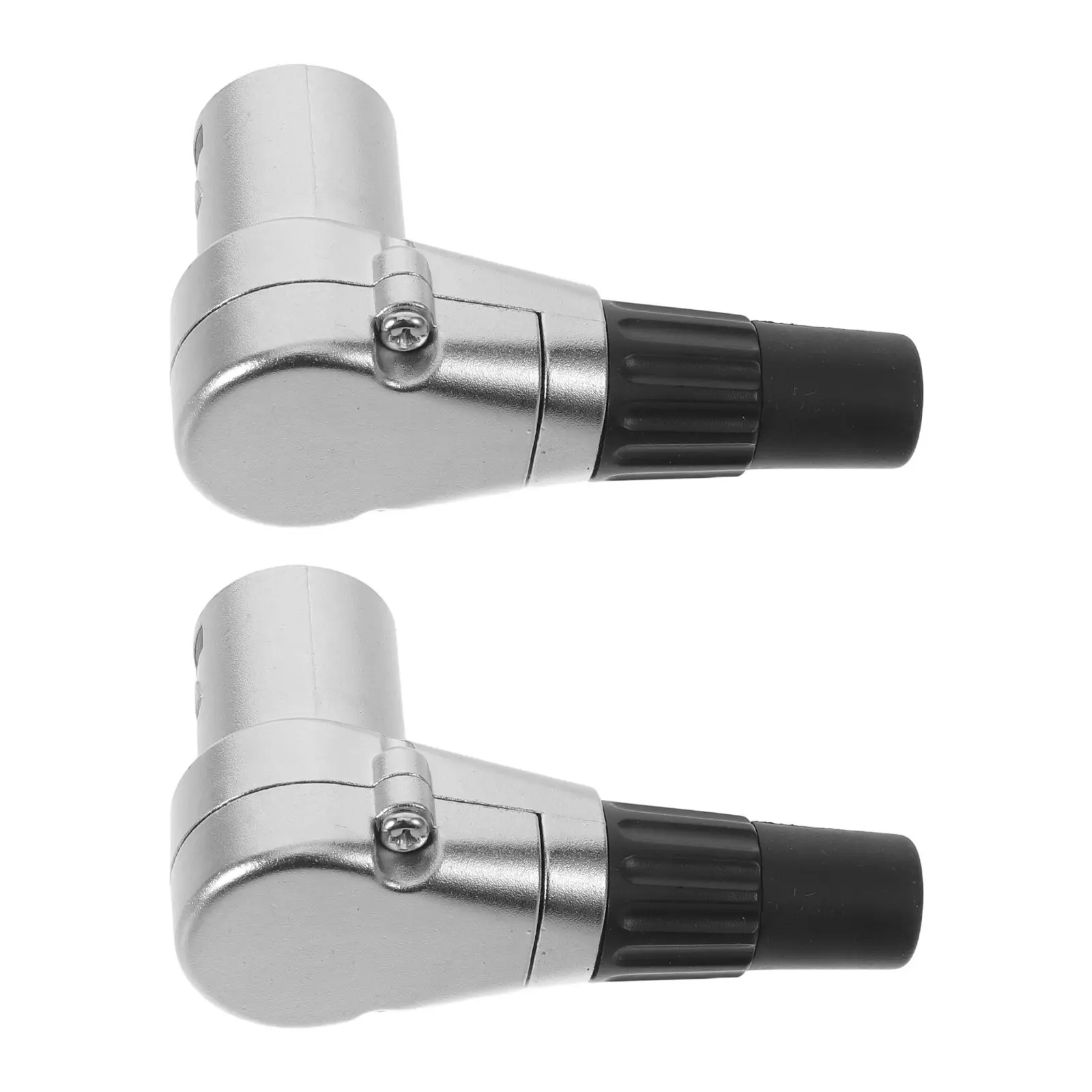 2pcs Low-Profile Metal Right-Angle Audio Connectors for Mic Cables, Adjustable Rotating Male Pin